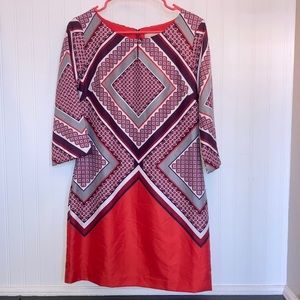 Banana republic NWOT 3/4 sleeve shift dress w/geometric Mandela sz 4